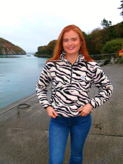 Nicole Pink Zebra fleece