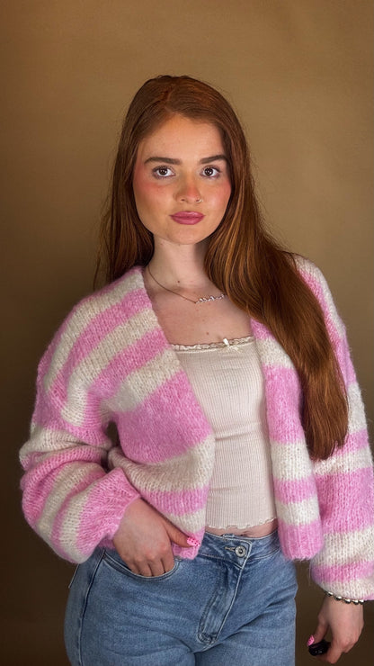 Heather Balloon Sleeve cardigan