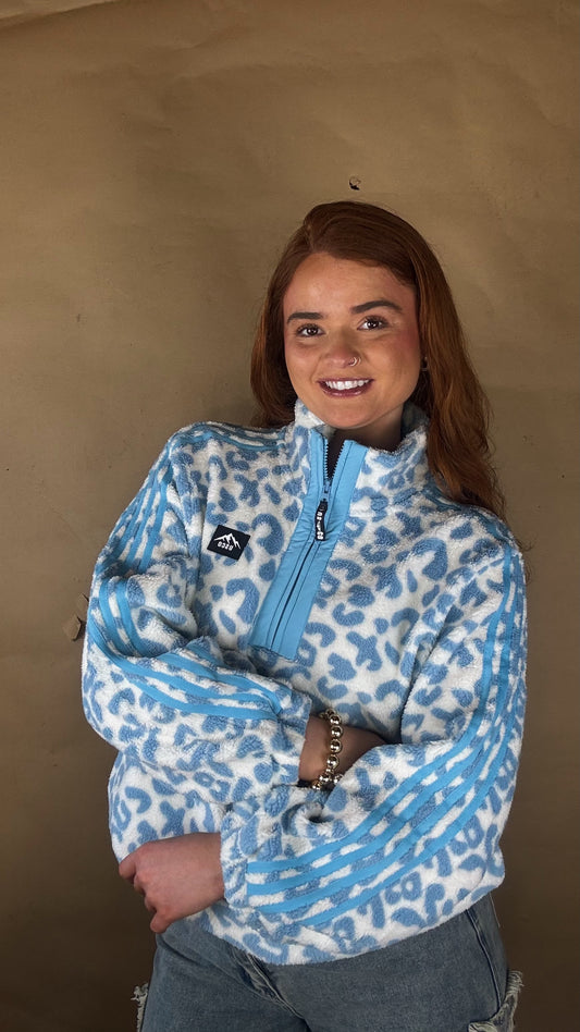 Blair Blue Leopard print zip up