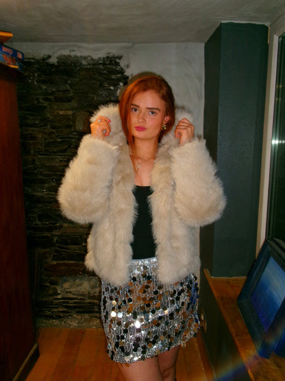 Jess faux fur jacket with buttons & POCKETS!!!!