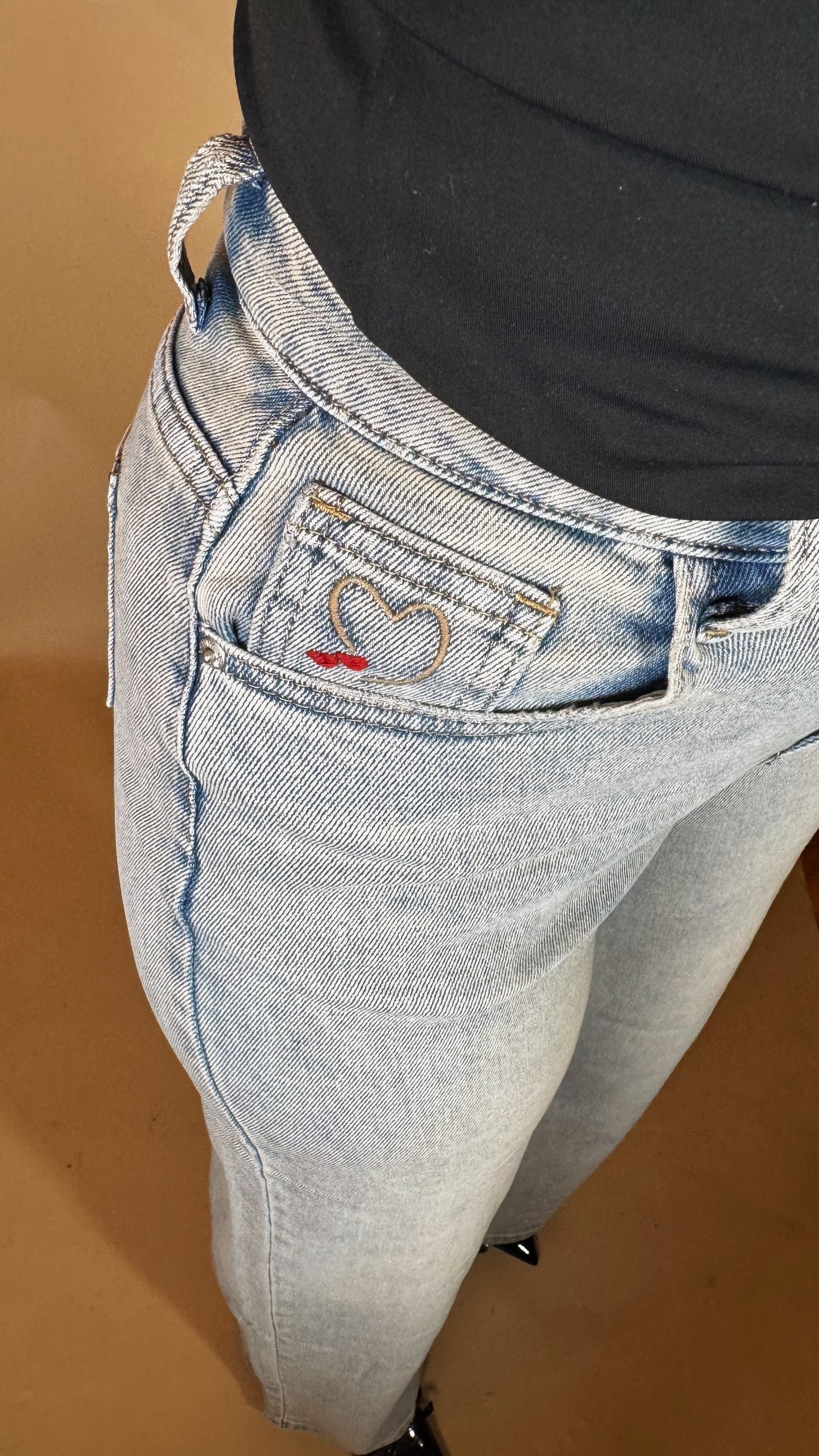 Matilda Heart Cherry Embroidered Jean
