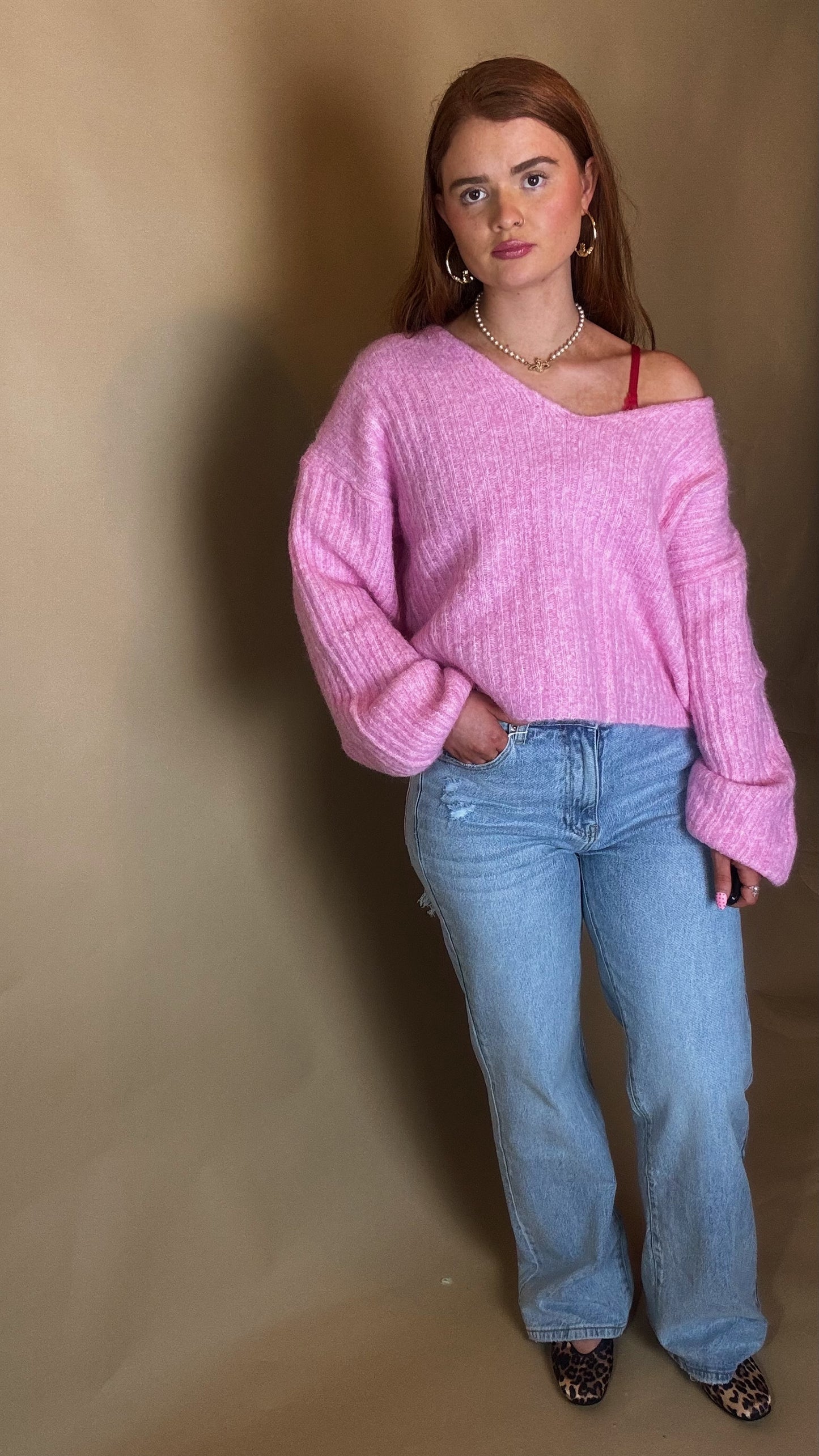 Mila Pink Diamonte patch Jean