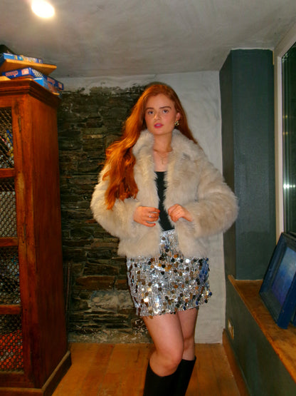 Jess faux fur jacket with buttons & POCKETS!!!!