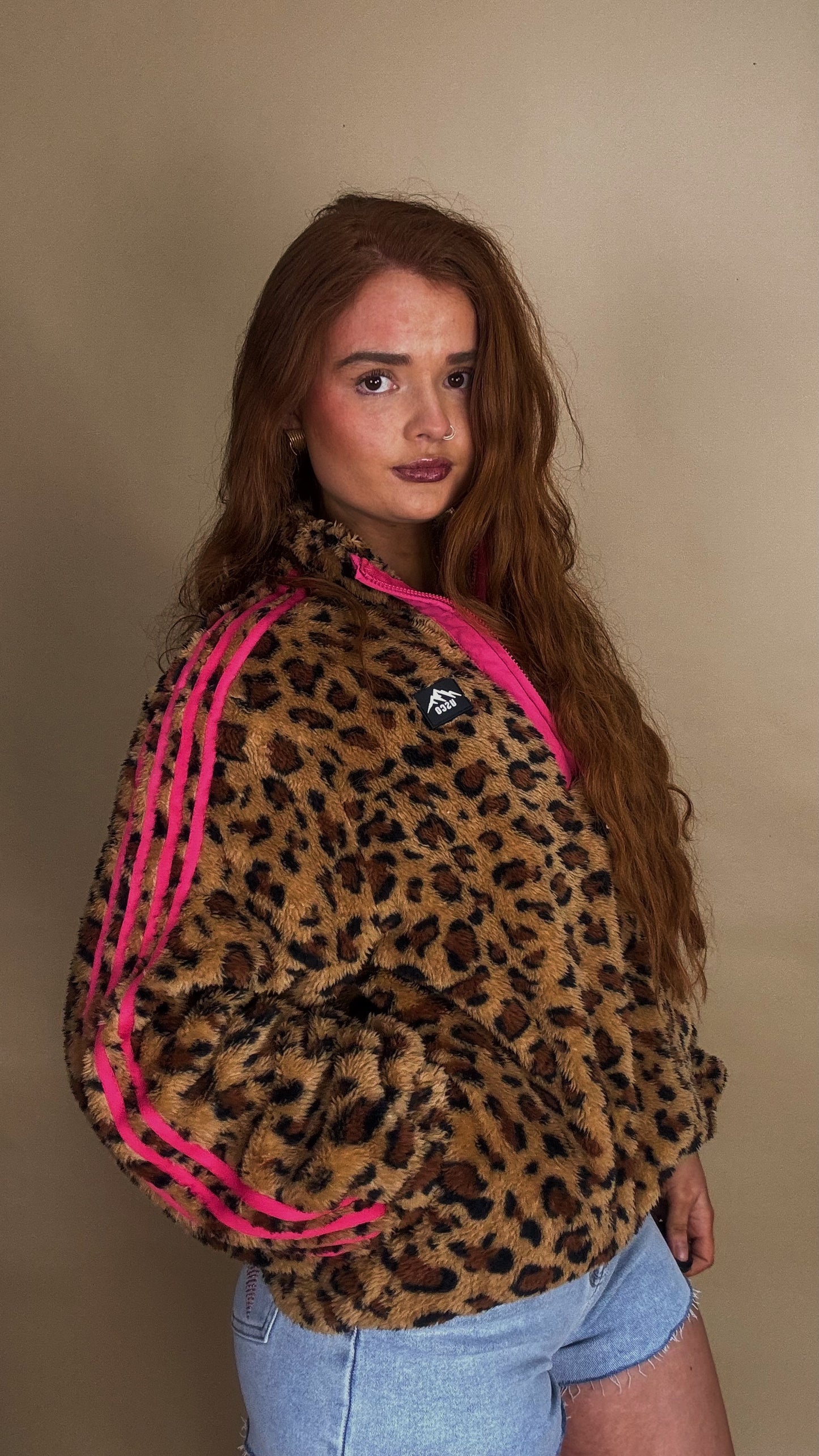 Clodagh Leopard Fleece. Drawstring + pockets