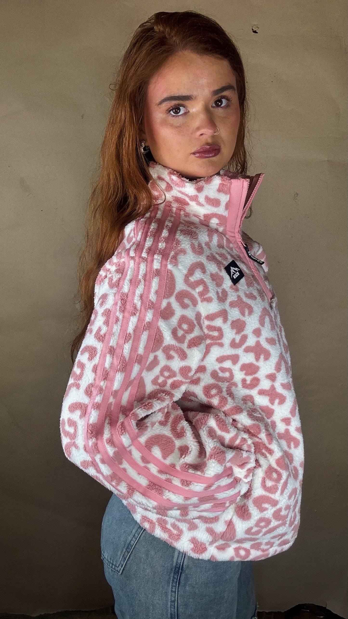 Payton Pink Leopard print zip up