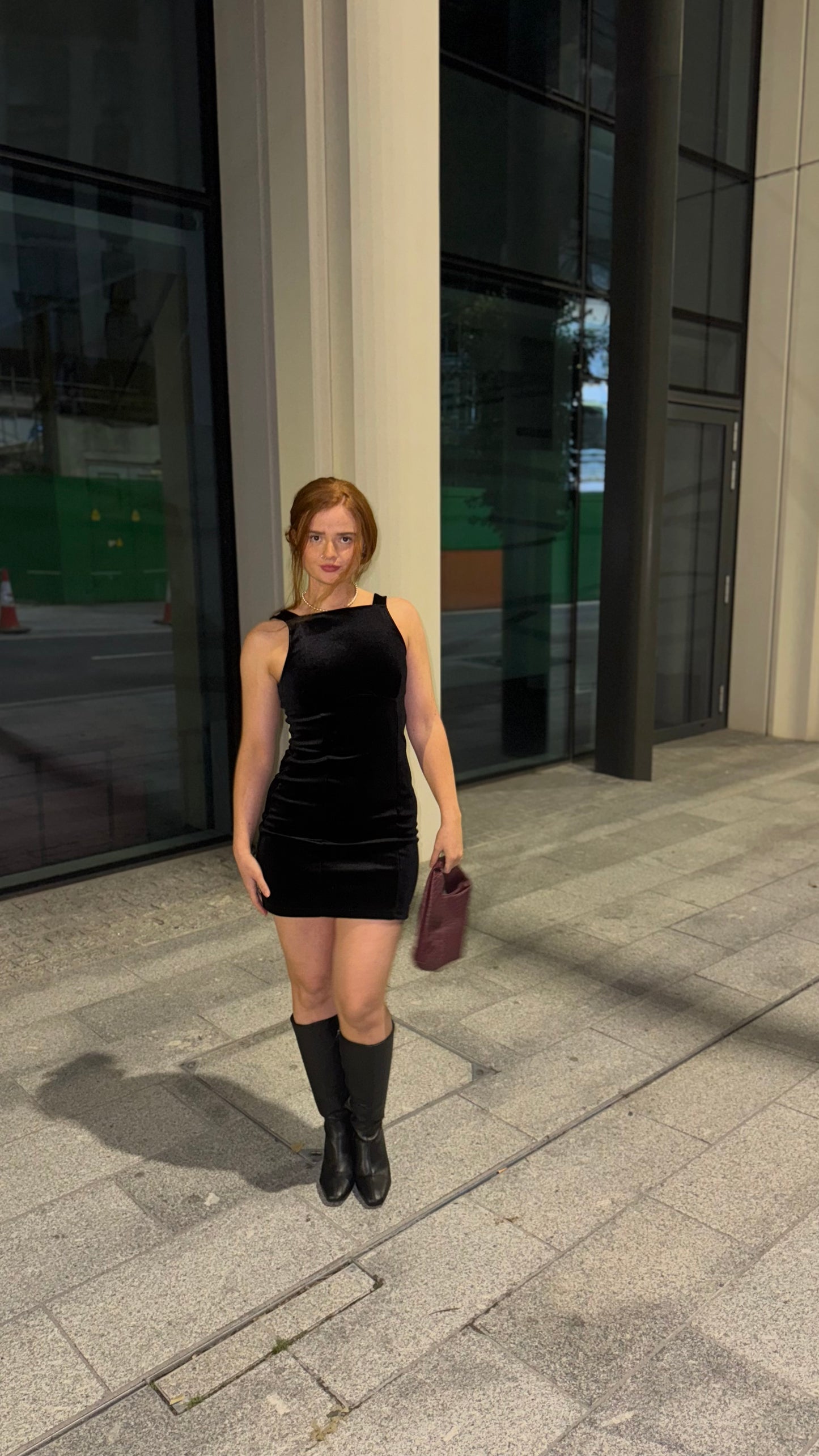 Bobbi Bow Super stretch crushed velvet dress