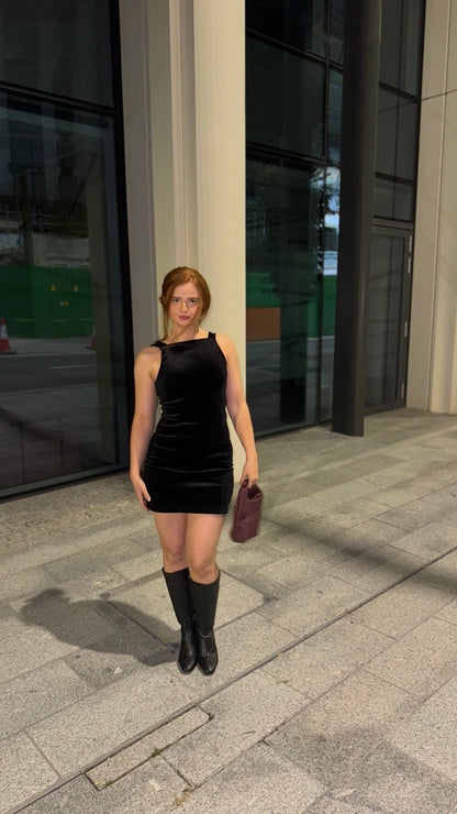 Bobbi Bow Super stretch crushed velvet dress