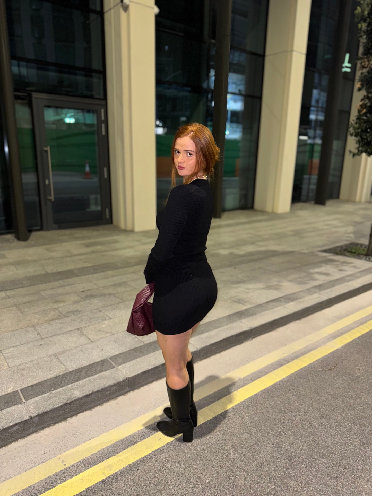 Blake Black Ribbed Dress *made with recycled fabrics*