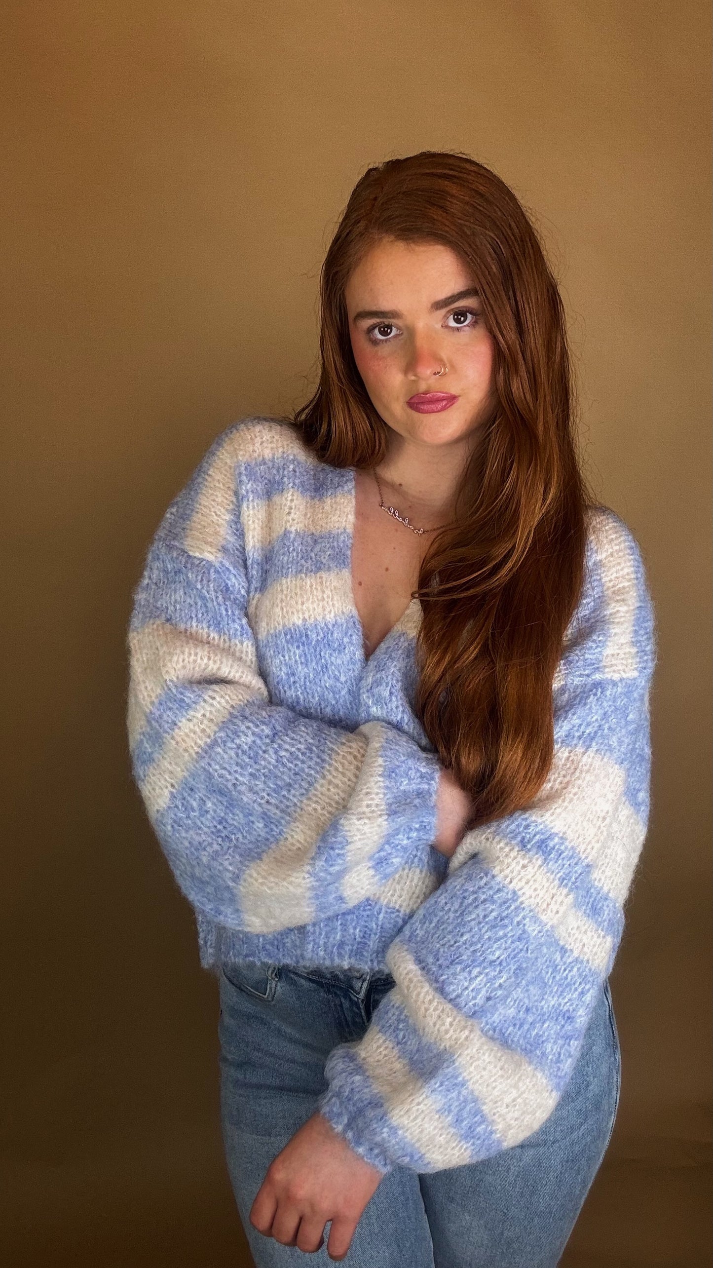 Olive Stripe cardigan