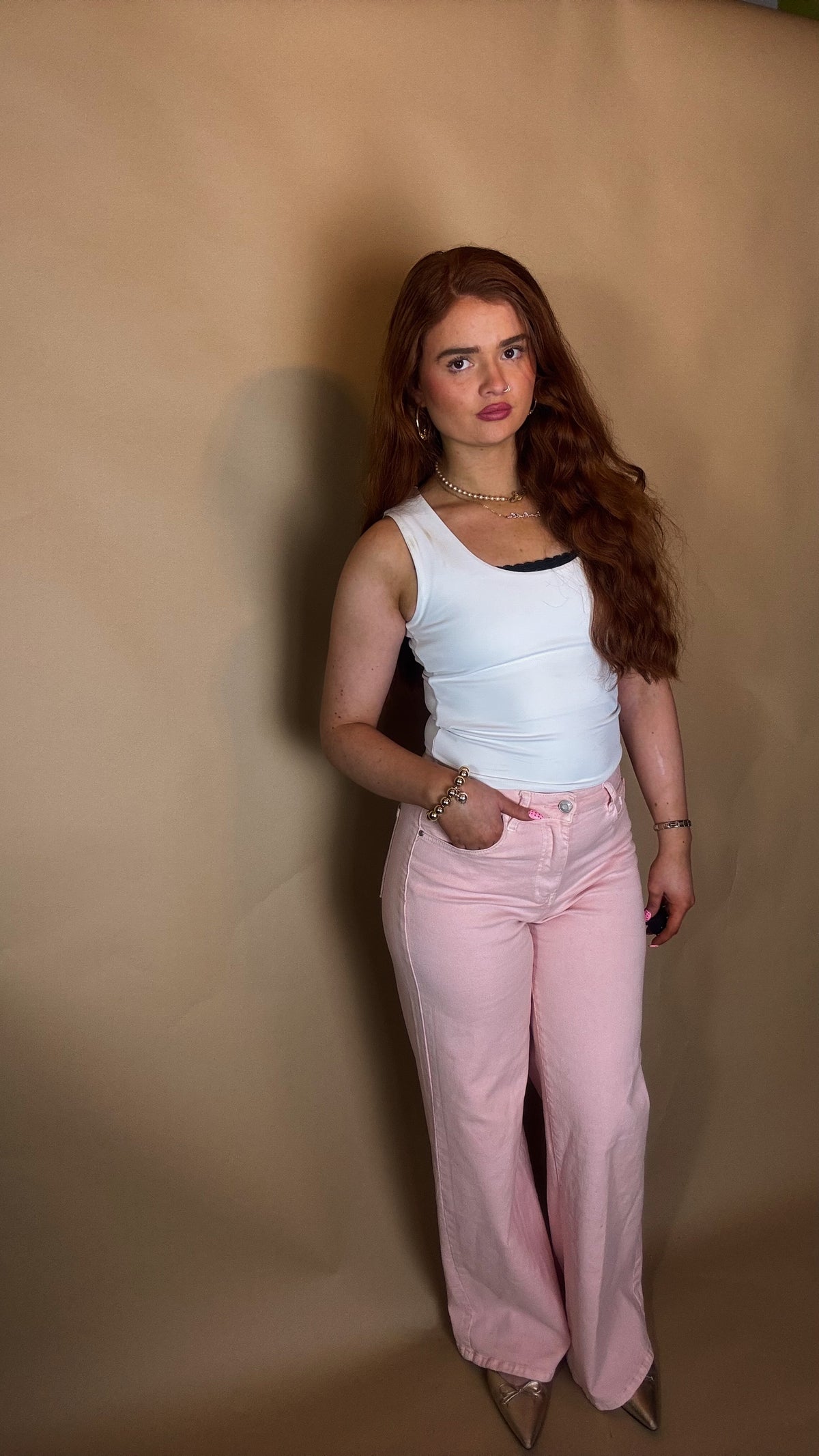 Polly Pastel Pink Jean