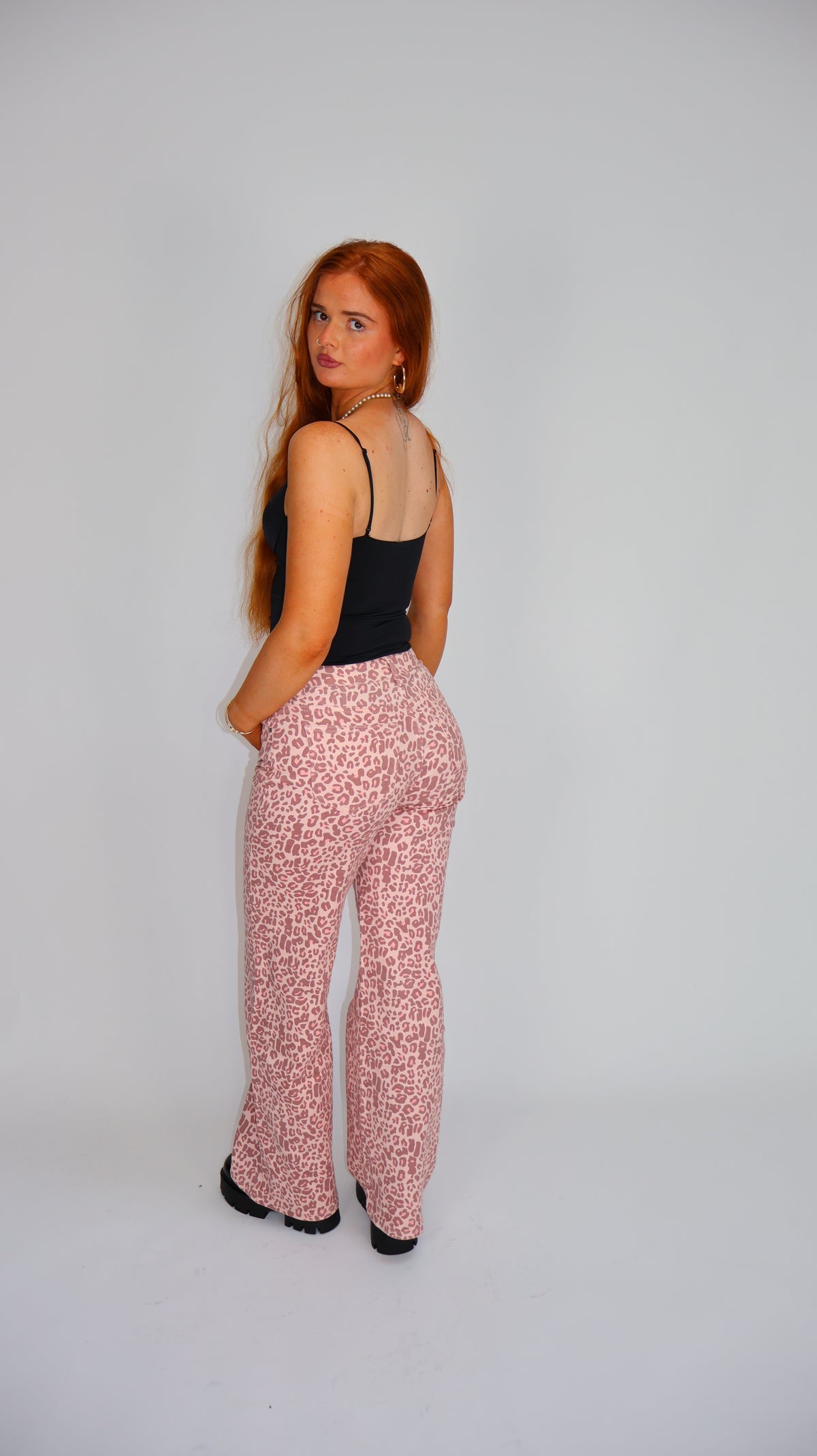 Lily Pink Leopard Dad Fit Denim