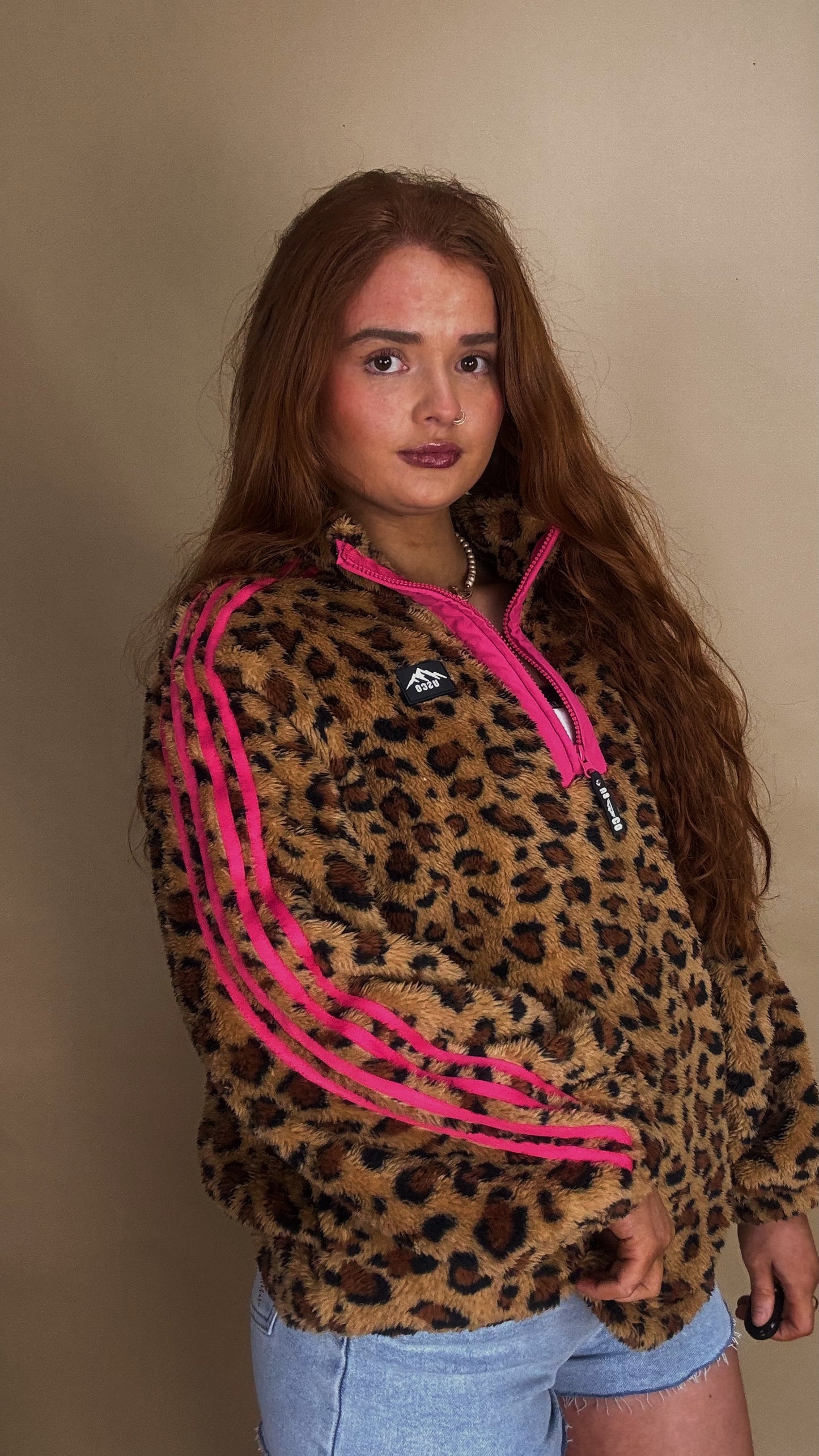Clodagh Leopard Fleece. Drawstring + pockets