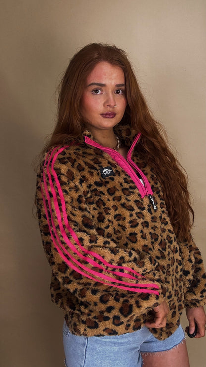 Clodagh Leopard Fleece. Drawstring + pockets