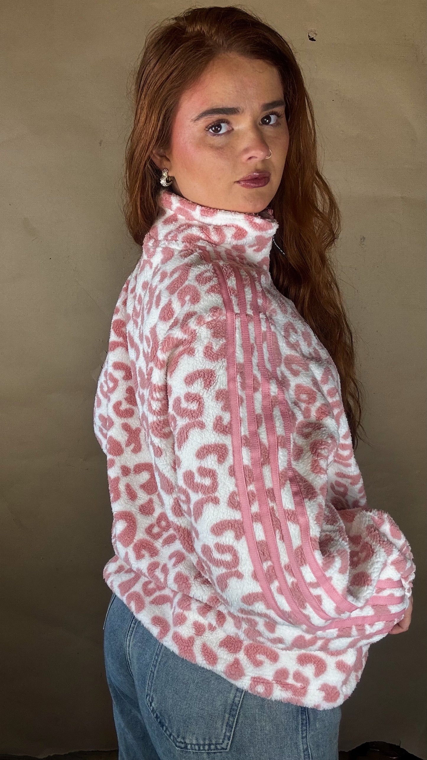 Payton Pink Leopard print zip up