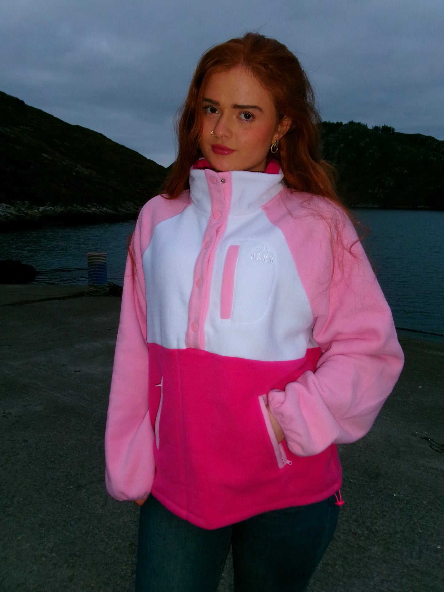 Lucy balloon sleeve 3 pocket & draw string fleece fleece limited edition *size down*