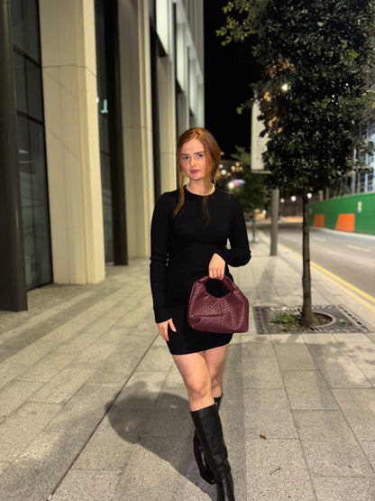 Blake Black Ribbed Dress *made with recycled fabrics*