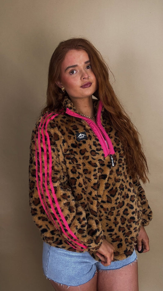 Clodagh Leopard Fleece. Drawstring + pockets