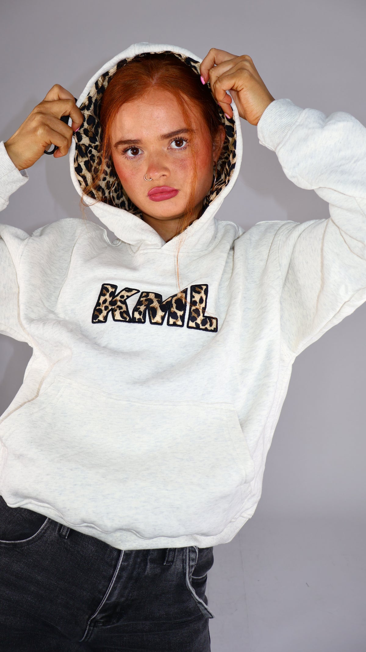 Fifi Fleece lined leopard hoodie