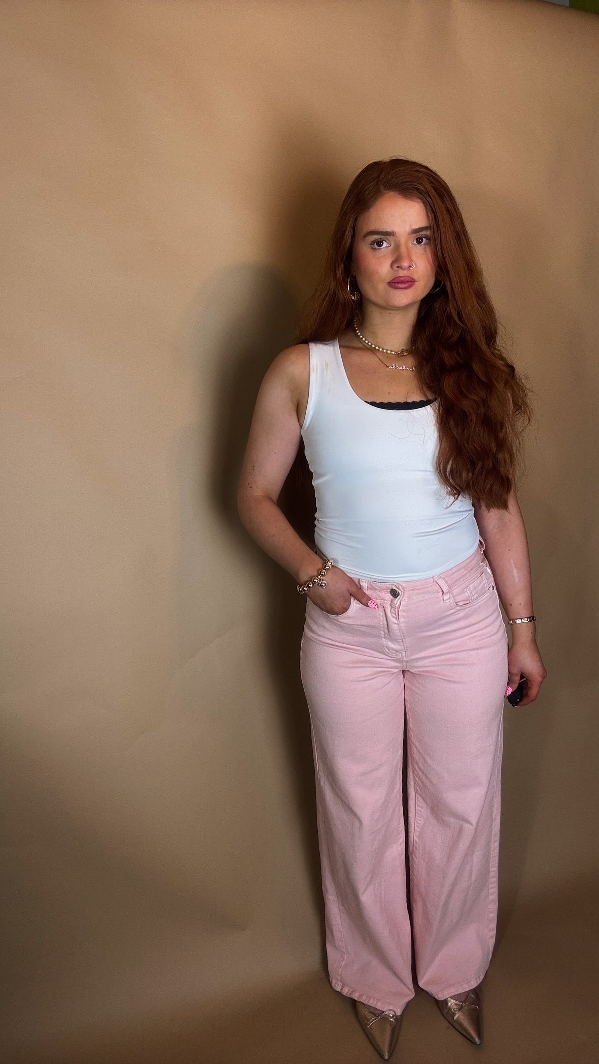 Polly Pastel Pink Jean