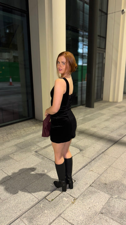 Bobbi Bow Super stretch crushed velvet dress