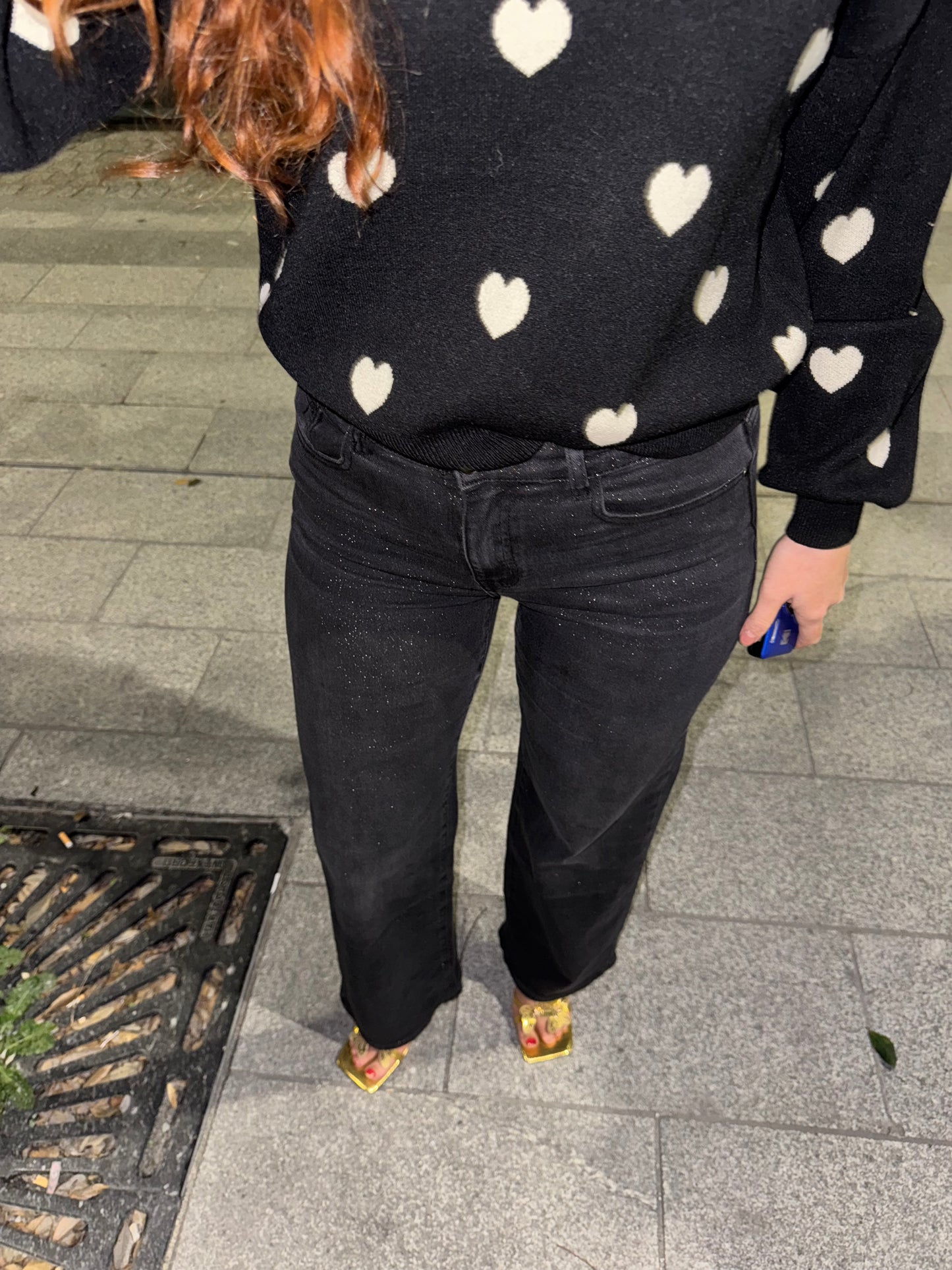 *subtle shimmer*Vivienne High waist Straight Leg Jean