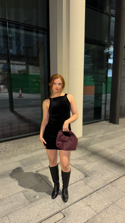 Bobbi Bow Super stretch crushed velvet dress