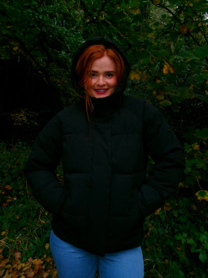Jade Jet Black Puffer Jacket