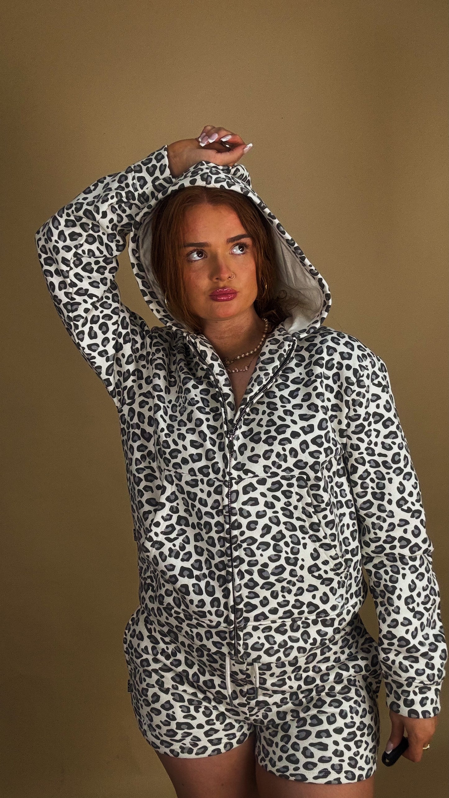 *shorte set* Leighton Leopard shorts set 80% cotton fleece line set.