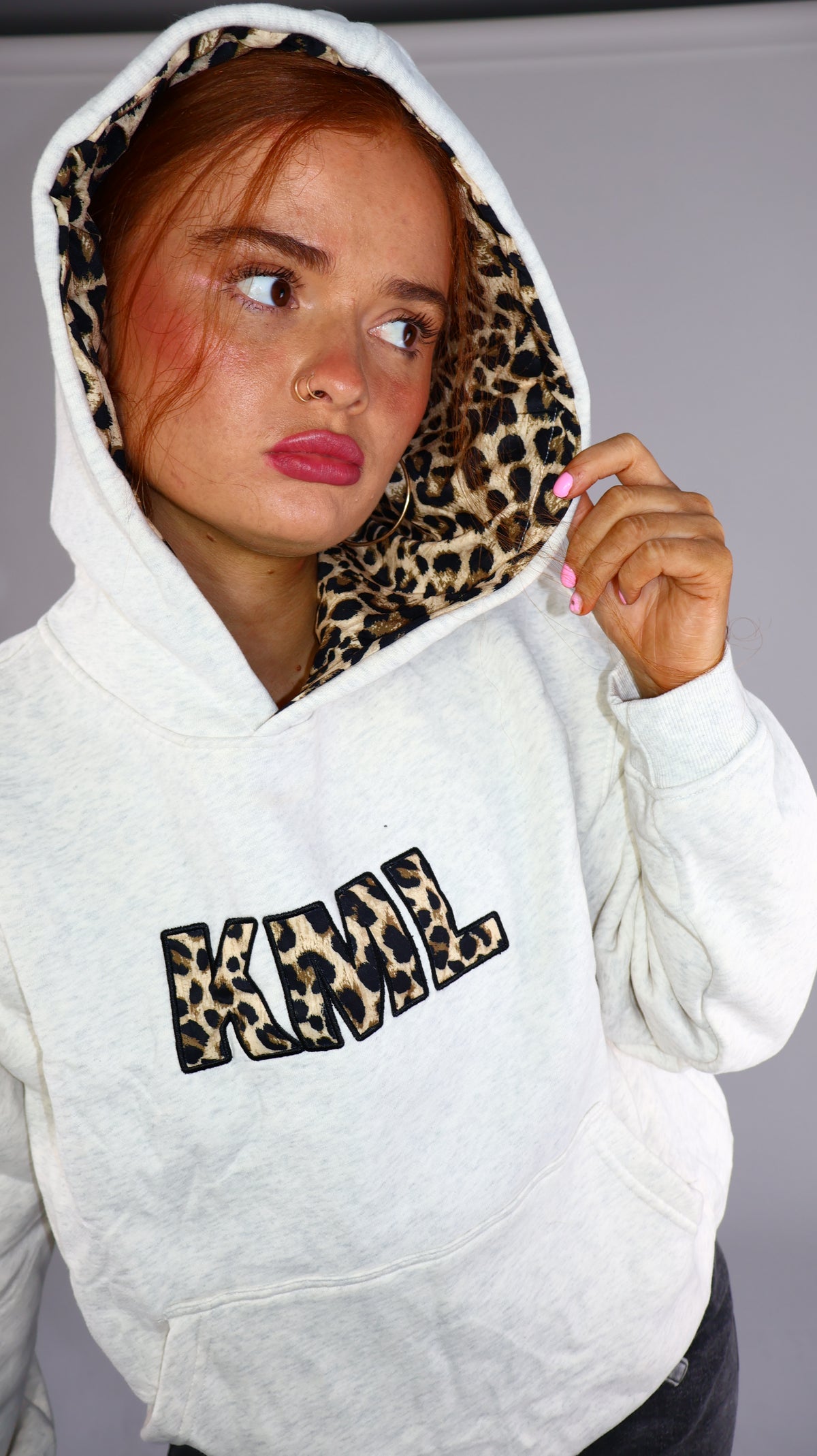 Fifi Fleece lined leopard hoodie