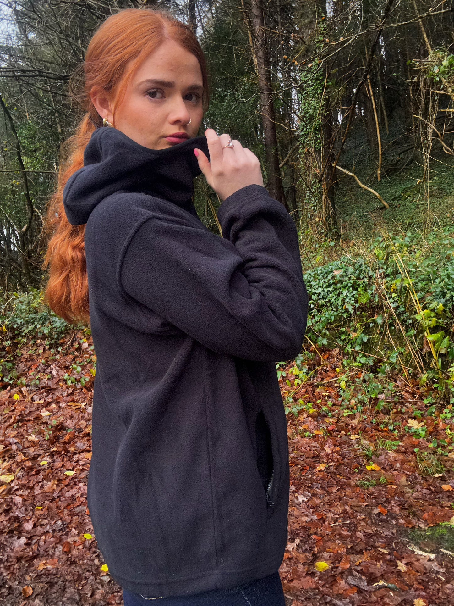 100% cotton Charlie unisex fleece limited edition with zipped pocket and hood