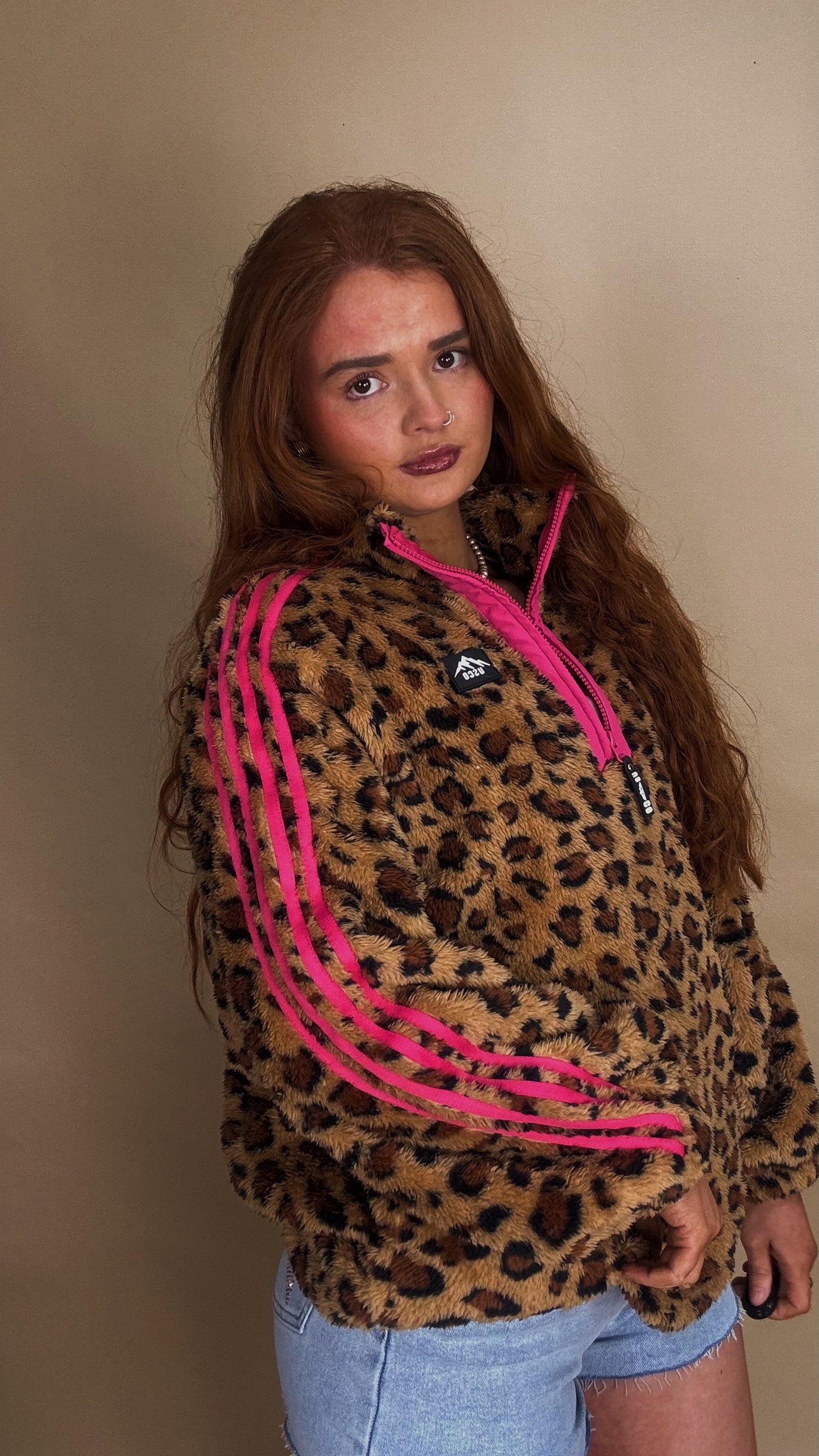 Clodagh Leopard Fleece. Drawstring + pockets