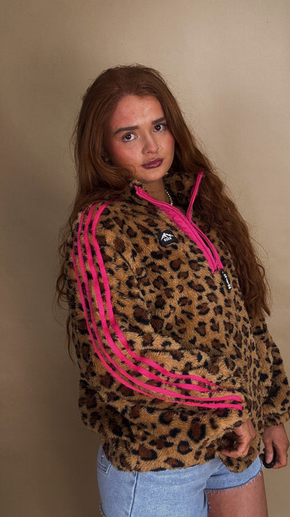Clodagh Leopard Fleece. Drawstring + pockets