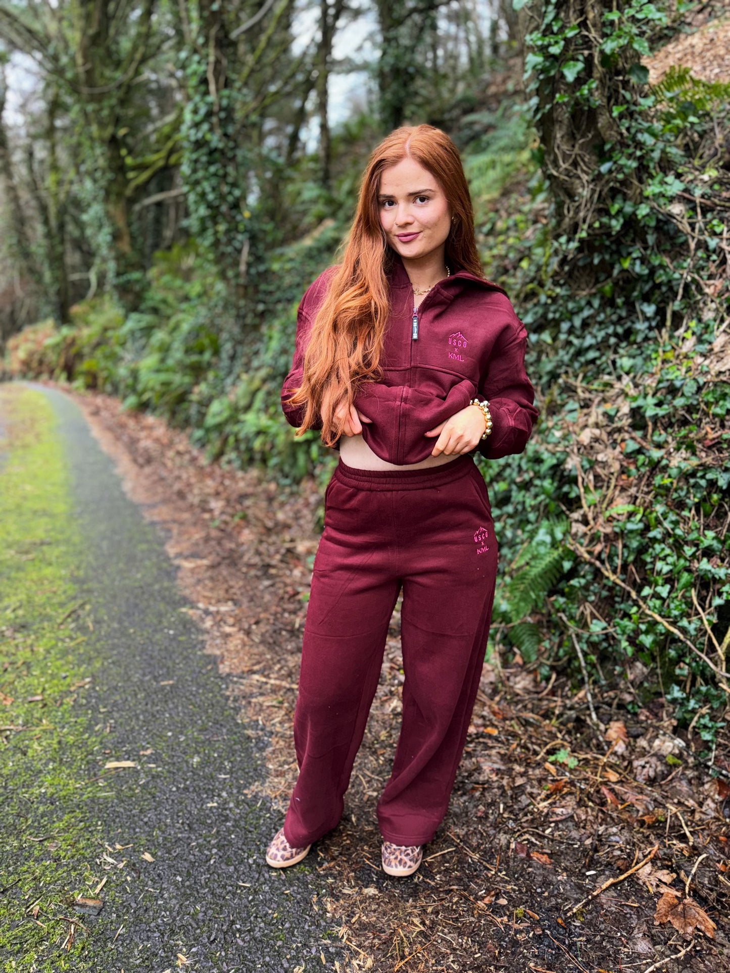 Burgundy KML x USCO LIMITED EDITION Fleece line set *size down*