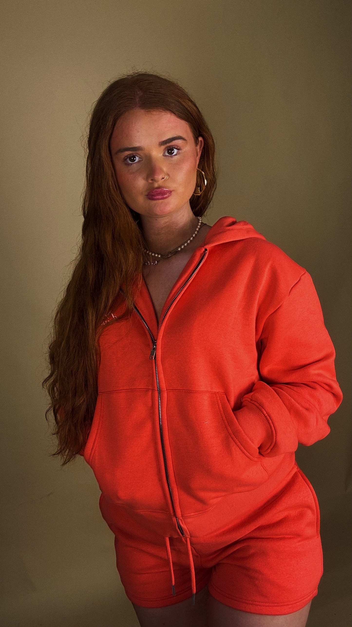 Baywatch Red shorts Pamela set 80% cotton fleece line.
