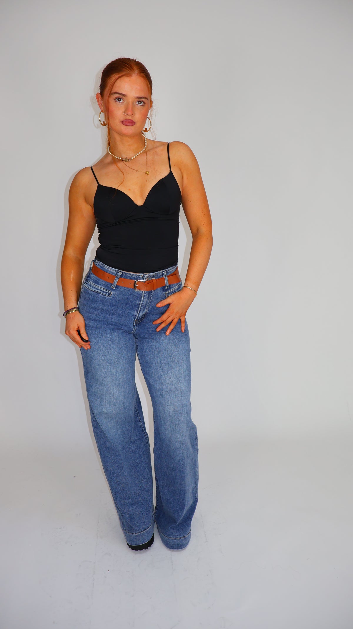 Gill Super stretch denim. With a belt