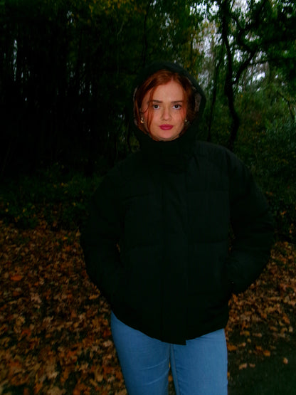 Jade Jet Black Puffer Jacket