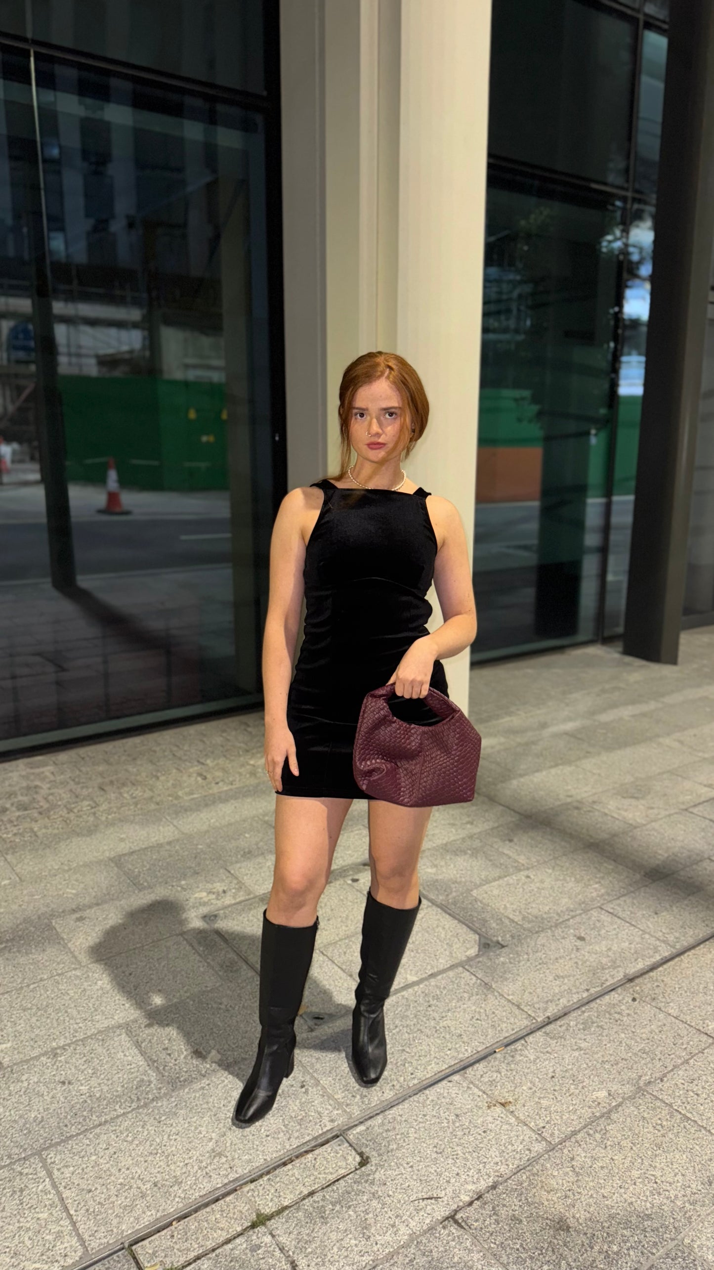 Bobbi Bow Super stretch crushed velvet dress