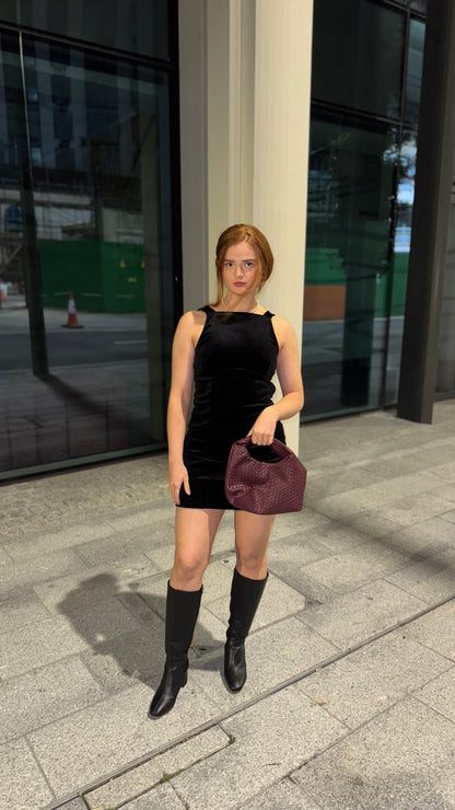 Bobbi Bow Super stretch crushed velvet dress