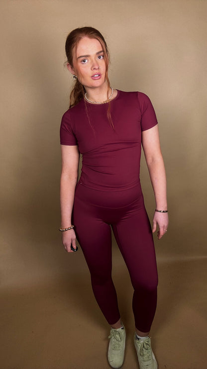 Amy burgundy legging set
