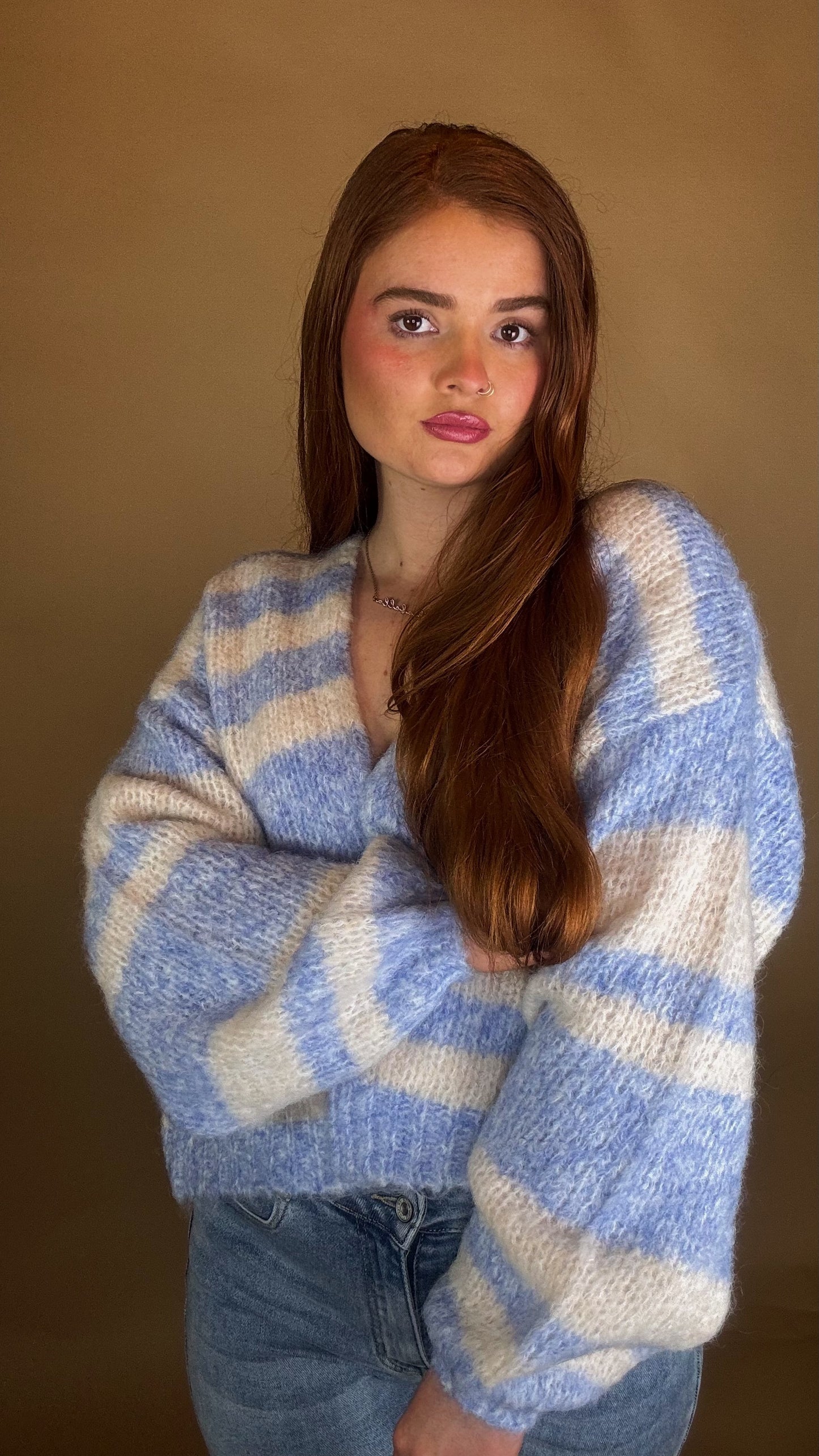 Olive Stripe cardigan