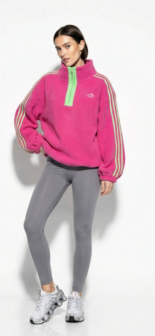 Emma x4 Stripe Fleece Pink size down