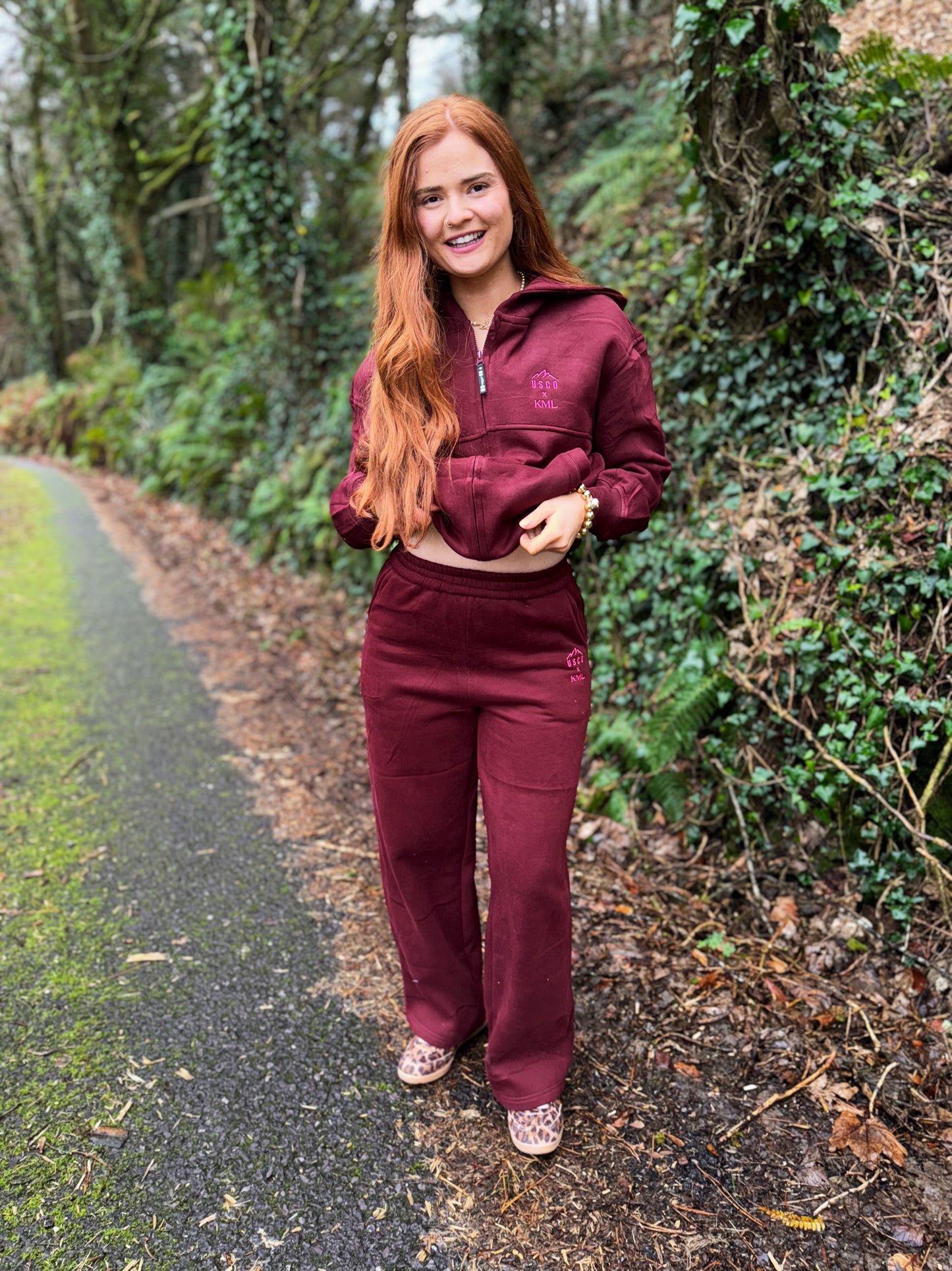 Burgundy KML x USCO LIMITED EDITION Fleece line set *size down*