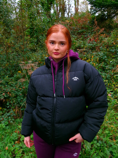 Jasmine Jet Black waterproof Ultra puffer *with pockets & draw string!!*