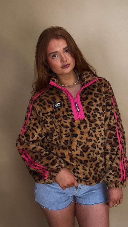 Clodagh Leopard Fleece. Drawstring + pockets