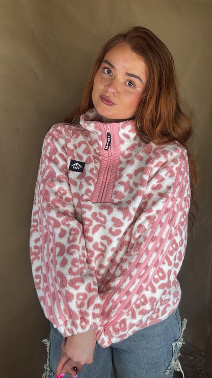 Payton Pink Leopard print zip up