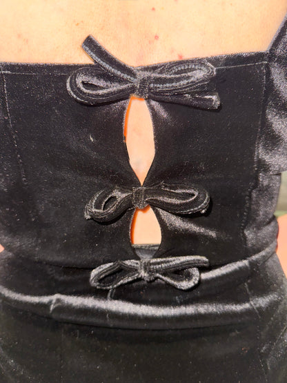 Bobbi Bow Super stretch crushed velvet dress