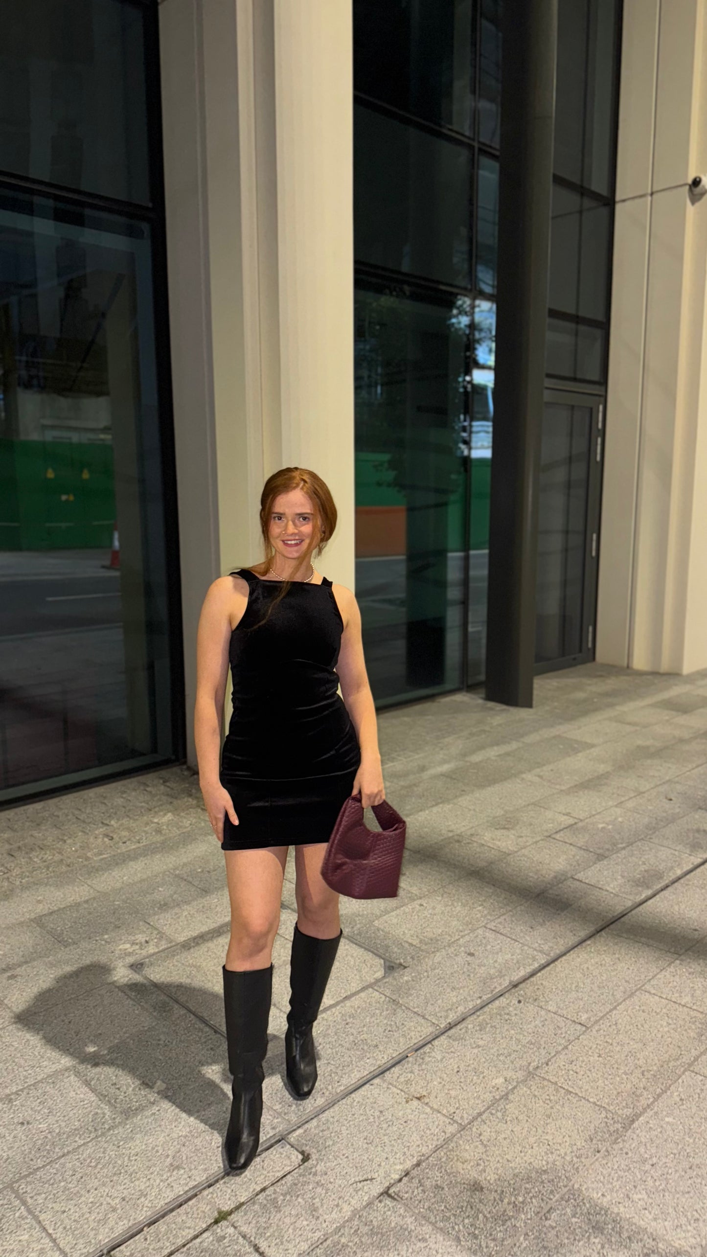 Bobbi Bow Super stretch crushed velvet dress