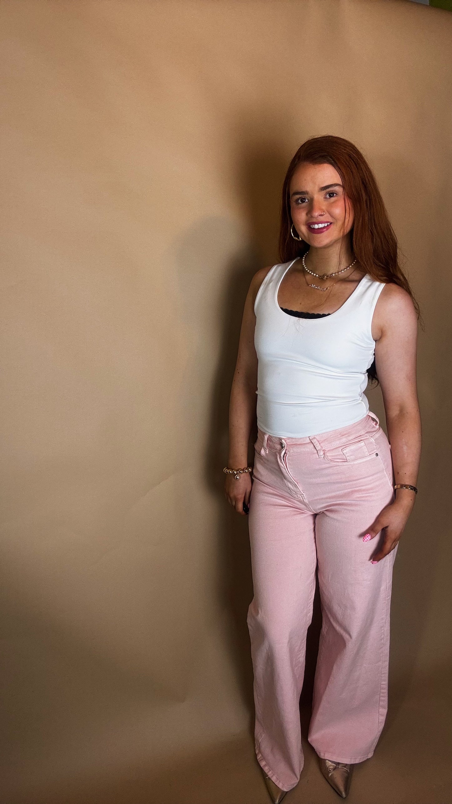 Polly Pastel Pink Jean
