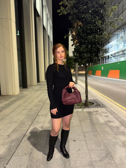 Blake Black Ribbed Dress *made with recycled fabrics*