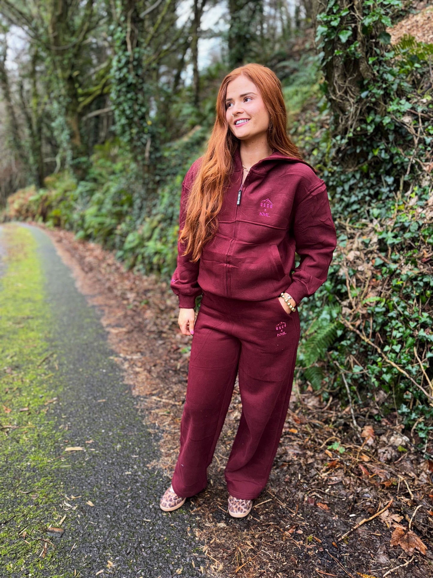 Burgundy KML x USCO LIMITED EDITION Fleece line set *size down*